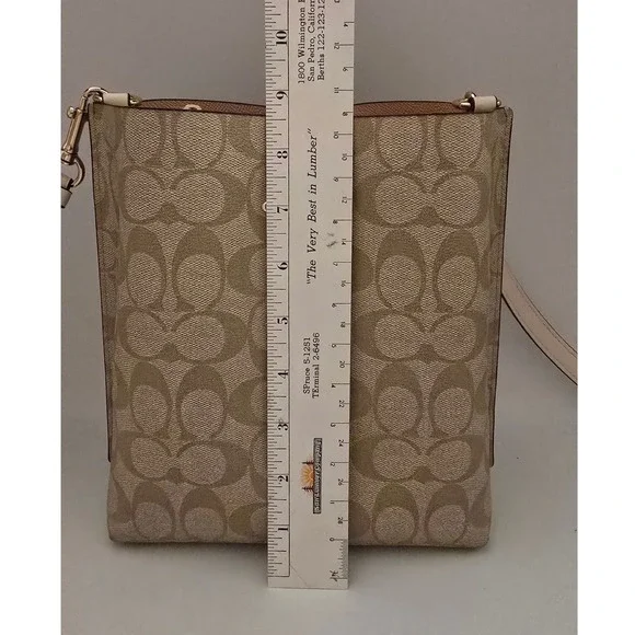 Coach Mollie Bucket Bag 22 Signature Canvas Khaki Chalk Crossbody CA582 - Picture 8 of 11